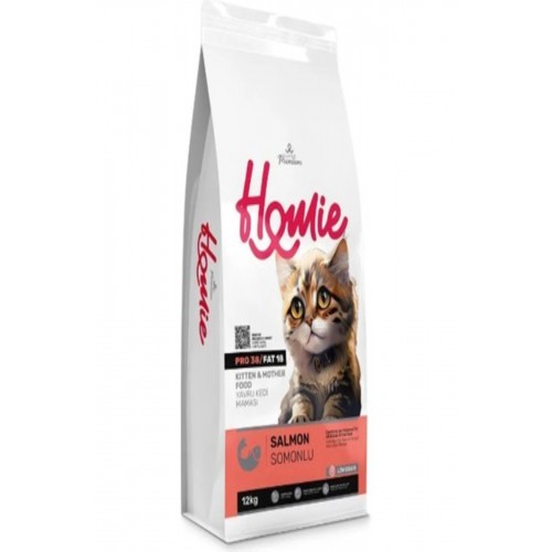 Homie Super Premium Düşük Tahıllı Anne & Yavru Somon Etli Açık Yavru Kedi Maması Homie Super Premium Düşük Tahıllı Anne & Yavru Somon Etli Açık Yavru Kedi Maması