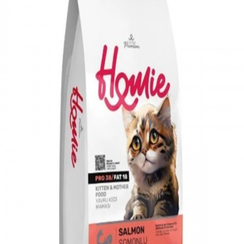 Homie Super Premium Düşük Tahıllı Anne & Yavru Somon Etli Açık Yavru Kedi Maması