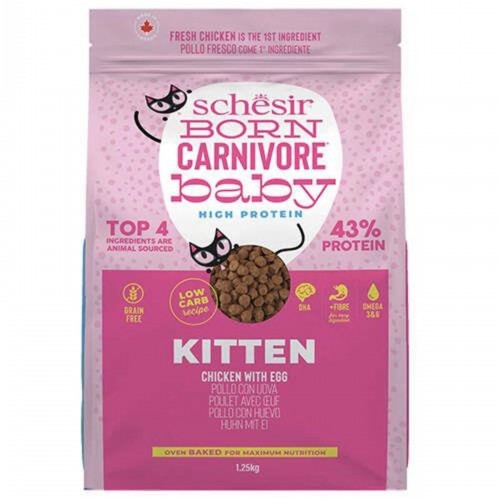 Born Carnivore Baby Tavuklu ve Yumurtalı Tahılsız Yavru Kedi Maması 1,25 Kg
