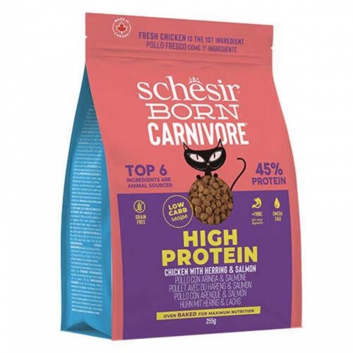 Born Carnivore Tavuklu Somonlu ve Ringa Balıklı Tahılsız Kedi Maması 255 Gr