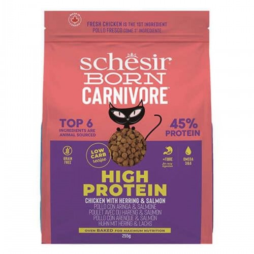 Born Carnivore Tavuklu Somonlu ve Ringa Balıklı Tahılsız Kedi Maması 255 Gr