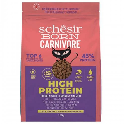 Born Carnivore Tavuklu Somonlu ve Ringa Balıklı Tahılsız Kedi Maması 1,25 Kg