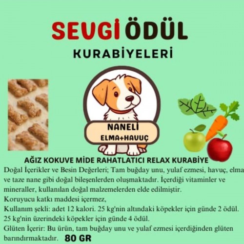 vegan elma havuç organik köpek kurabiye