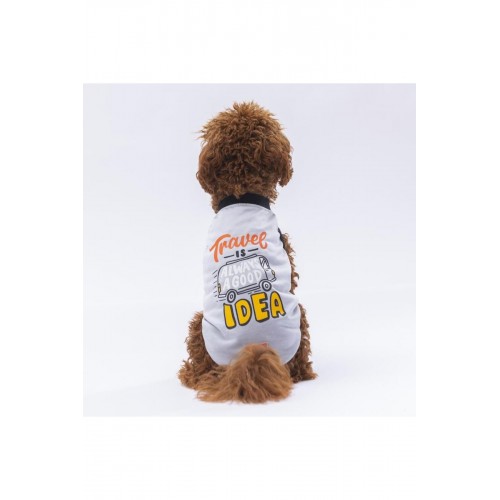 Gri Travel Kedi Köpek Tişörtü - Kedi Köpek Kıyafeti Gri Travel Kedi Köpek Tişörtü - Kedi Köpek Kıyafeti