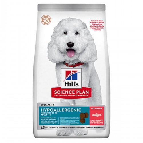 Hill’s Scıence Plan Hypoallergenic Medium Somonlu Orta Irk Yetişkin Köpek Maması 12 Kg