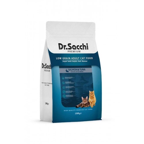 Dr.sacchi Premium Düşük Tahıllı Somonlu Ve Ton Balıklı Kedi Maması 1,5 Kg Dr.sacchi Premium Düşük Tahıllı Somonlu Ve Ton Balıklı Kedi Maması 1,5 Kg
