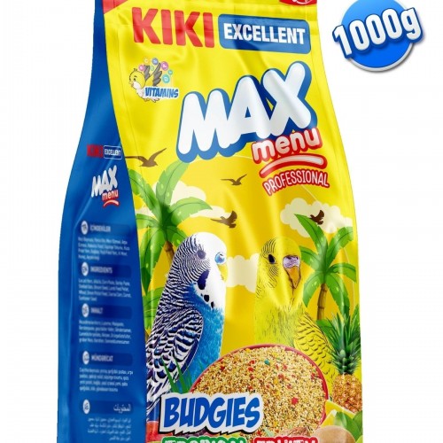 Kuş Max Menu Budgies Tropical Fruity Tropikal Meyveli Muhabbet Kuşu Yemi 1000 Gr. Kb3