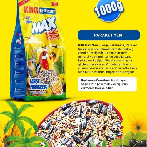 Kuş Max Menu Large Parakeets Büyük Pareket Yemi 1000 Gr. Kb307 Kuş Max Menu Large Parakeets Büyük Pareket Yemi 1000 Gr. Kb307