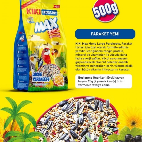 Kuş Max Menu Large Parakeets Büyük Pareket Yemi 500 Gr. Kb306 Kuş Max Menu Large Parakeets Büyük Pareket Yemi 500 Gr. Kb306