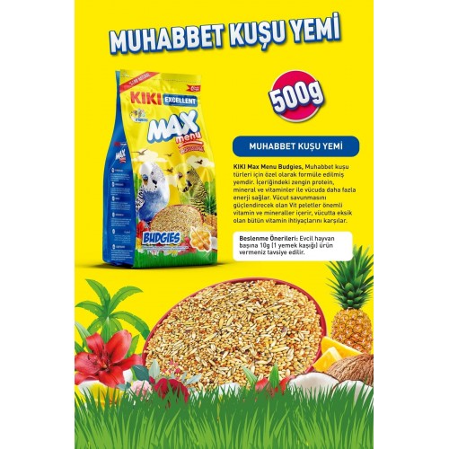 Kuş Max Menu Budgies Ballı Muhabbet Kuşu Yemi 500 Gr. Kb301 Kuş Max Menu Budgies Ballı Muhabbet Kuşu Yemi 500 Gr. Kb301