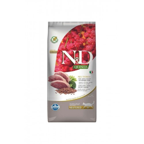 Quinoa Tahılsız Ördek, Brokoli & Kuşkonmaz Kısırlaştırılmış Yetişkin Kedi Maması 5 Kg Quinoa Tahılsız Ördek, Brokoli & Kuşkonmaz Kısırlaştırılmış Yetişkin Kedi Maması 5 Kg