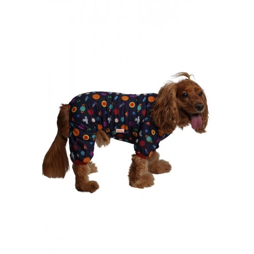 Space Rompers Uzay Kedi Köpek Penye Pijama Tulum Space Rompers Uzay Kedi Köpek Penye Pijama Tulum