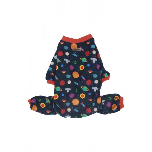 Space Rompers Uzay Kedi Köpek Penye Pijama Tulum Space Rompers Uzay Kedi Köpek Penye Pijama Tulum