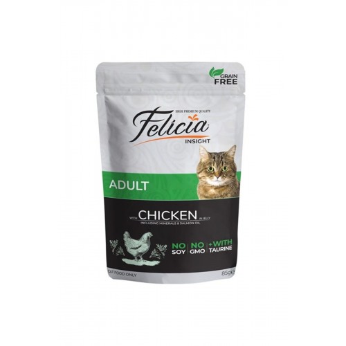 Felicia Tahılsız Tavuklu Pouch Yetişkin Konserve Kedi Maması 85 Gr Felicia Tahılsız Tavuklu Pouch Yetişkin Konserve Kedi Maması 85 Gr