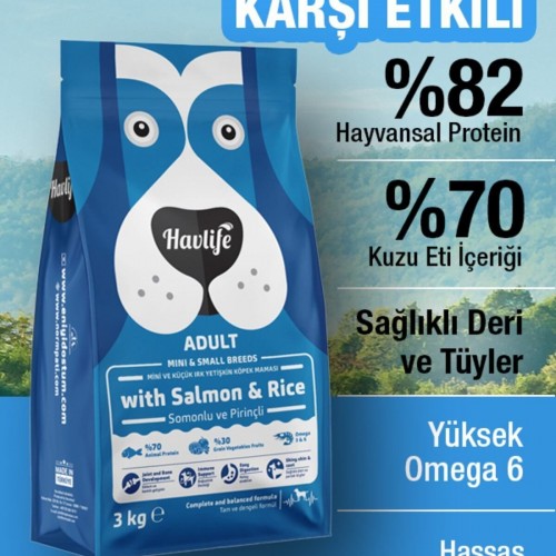 Somonlu Ve Pirinçli Mini Ve Küçük Irk Yetişkin Köpek Maması 3 Kg