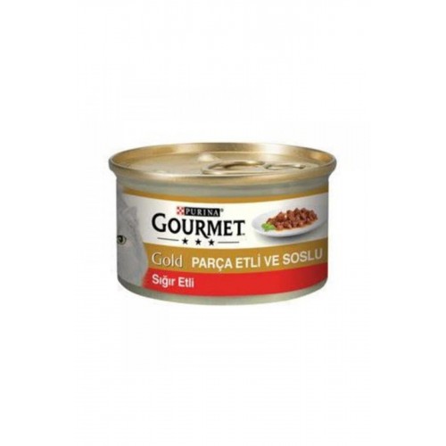 Gold Parça Etli Ve Soslu Sığır Etli Yetişkin Kedi Konservesi 85 gr x 24 Adet Gold Parça Etli Ve Soslu Sığır Etli Yetişkin Kedi Konservesi 85 gr x 24 Adet