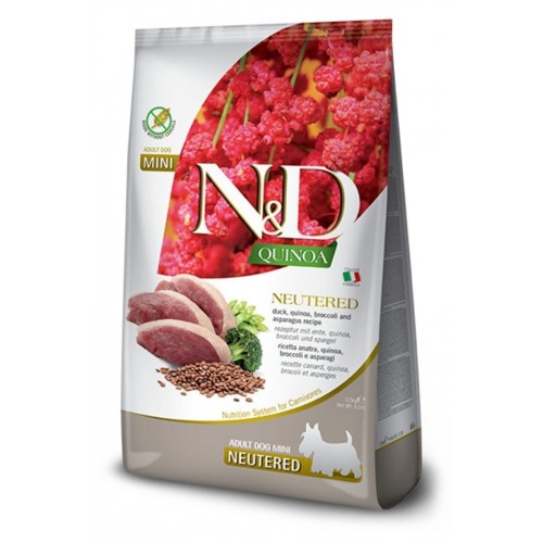 ND Quinoa Mini Ördek Ve Brokoli Yetişkin Kısırlaştırılmış Köpek Maması 2.5 Kg ND Quinoa Mini Ördek Ve Brokoli Yetişkin Kısırlaştırılmış Köpek Maması 2.5 Kg