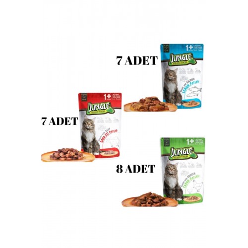 Jungle Pouch Kedi Karışık 22 Ad.yaş Mama Jungle Pouch Kedi Karışık 22 Ad.yaş Mama