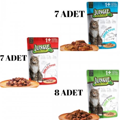 Jungle Pouch Kedi Karışık 22 Ad.yaş Mama Jungle Pouch Kedi Karışık 22 Ad.yaş Mama