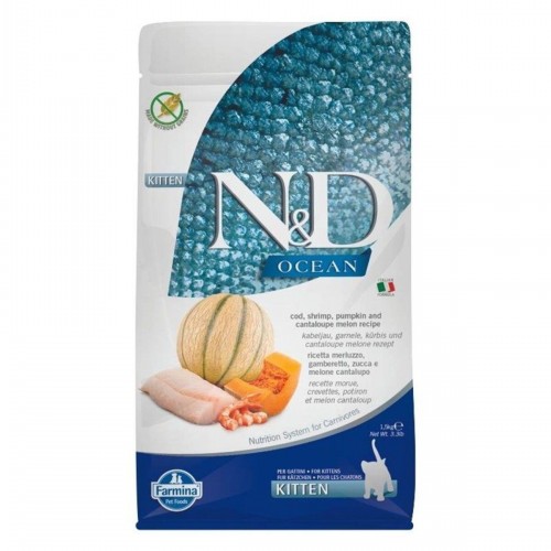 Ocean Tahılsız Morina Balığı, Karides, Balkabağı & Kavun Yavru Kedi Maması 1,5 Kg