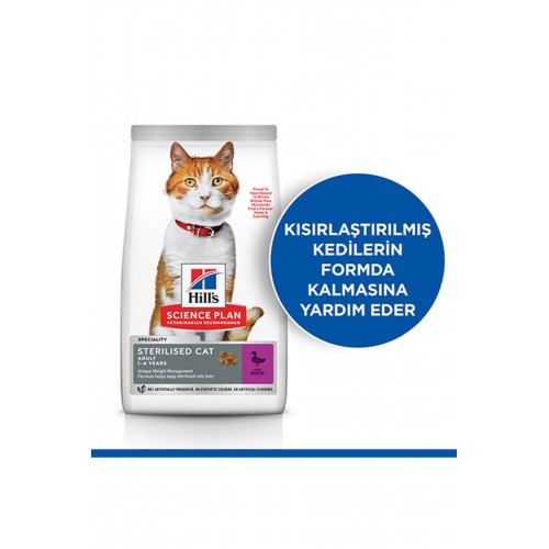 Hill’s Scıence Plan Sterilised Ördekli Kısırlaştırılmış Kedi Maması 1,5 Kg Hill’s Scıence Plan Sterilised Ördekli Kısırlaştırılmış Kedi Maması 1,5 Kg