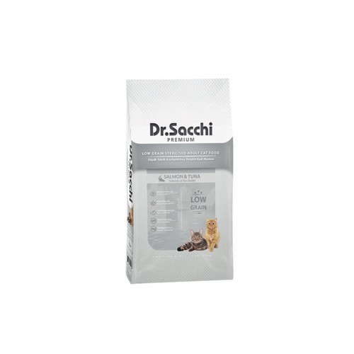 Dr.sacchi Premium Somonlu Ve Ton Balıklı Düşük Tahıllı Kısırlaştırılmış Kedi Maması 10 Kg Dr.sacchi Premium Somonlu Ve Ton Balıklı Düşük Tahıllı Kısırlaştırılmış Kedi Maması 10 Kg