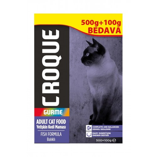 Croque Gurme Balıklı Yetiş.kedi Mama500+100g 600Gr Croque Gurme Balıklı Yetiş.kedi Mama500+100g 600Gr