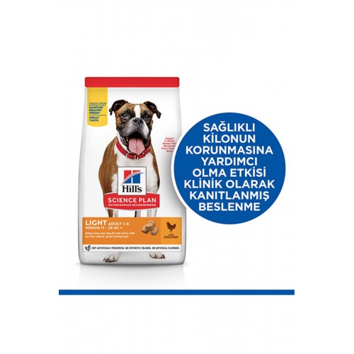 Hill’s Scıence Plan Adult Light Medium Chicken Orta Irk Tavuklu Light Köpek Maması 14 Kg