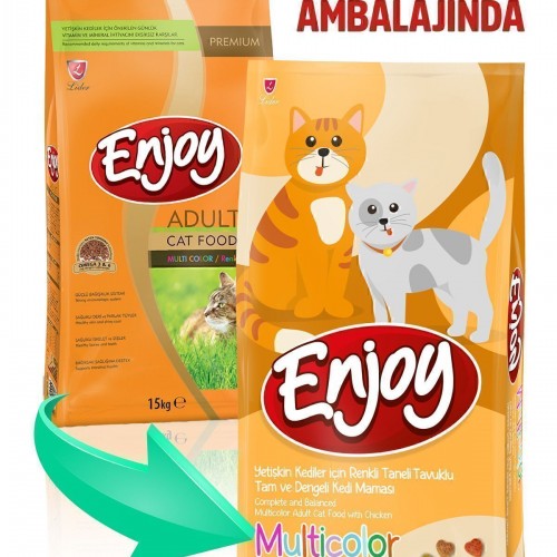 Tavuklu Yetişkin Çok Renkli Kedi Maması 15 Kg