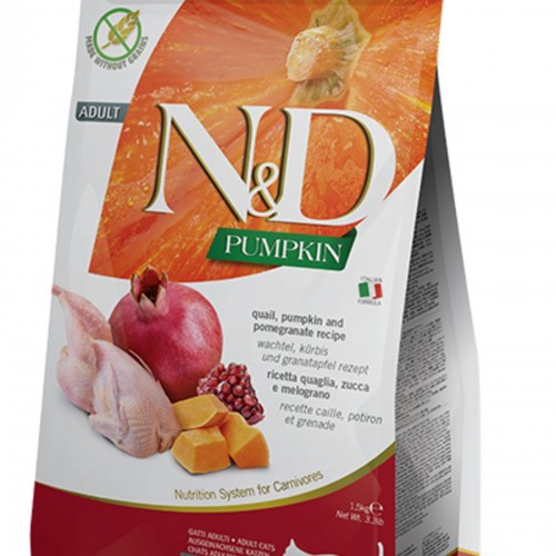 Pumpkin Tahılsız Bıldırcınlı Ve Narlı Yetişkin Kedi Kuru Maması 1,5 Kg Pumpkin Tahılsız Bıldırcınlı Ve Narlı Yetişkin Kedi Kuru Maması 1,5 Kg