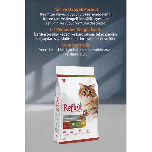 Tavuklu ve Pirinçli Renkli Taneli Yetişkin Kedi Maması 2 kg Tavuklu ve Pirinçli Renkli Taneli Yetişkin Kedi Maması 2 kg