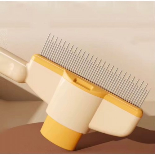 Otomatik Temizlenen Basmalı Tuşlu Kedi Köpek Fırçası Evcil Hayvan Tüy ve Pire Toplayıcı Tarak